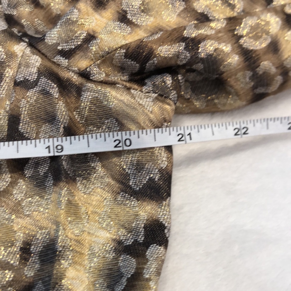 Bergamo Studio Vintage Blazer Gold & Brown ornate floral leopard print SZ 14 - Picture 9 of 12